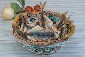 Dry fish on wood photo