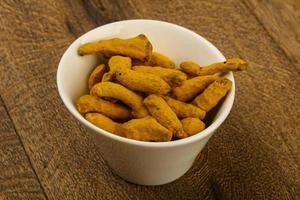 Tumeric roots dish photo