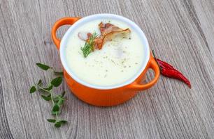 Cheese soup dish photo