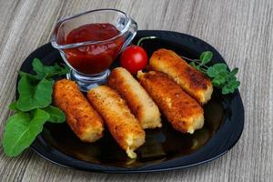 Cheese sticks dish view photo