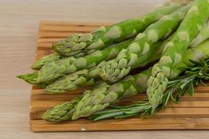 Raw asparagus dish photo