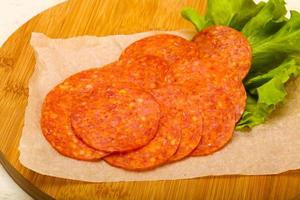 Pepperoni sausage dish photo