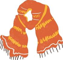 Cheerful Warm Scarf Hand Drawn Autumn Illustration vector