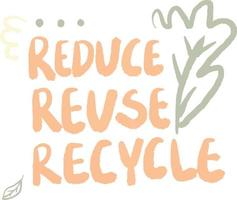 Recycle Handwriting Organic Zero Waste Living Illustration vector