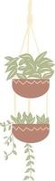 Aesthetic Hanging Plant in Pot Room Decoration Illustration