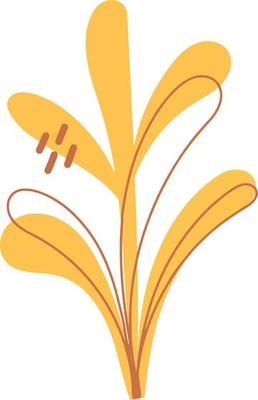 Abstract Flower in Autumn Sensation Abstract Organic Shapes Illustration