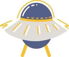 Blue Flying Saucer Great Universe Outer Space Illustration vector