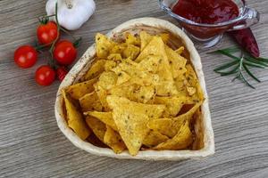 Nachos on wood photo