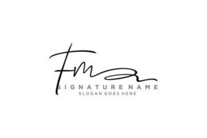 Initial FM Letter Signature Logo Template elegant design logo Sign Symbol template vector icon