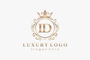 Initial ID Letter Royal Luxury Logo template in vector art for Restaurant, Royalty, Boutique, Cafe, Hotel, Heraldic, Jewelry, Fashion and other vector illustration.