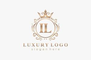 Initial IL Letter Royal Luxury Logo template in vector art for Restaurant, Royalty, Boutique, Cafe, Hotel, Heraldic, Jewelry, Fashion and other vector illustration.