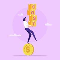 Idea of cost and income balance. Spending and cost reduction, balancing between cost and income, Investments, expenses and financial management, flat illustration vector