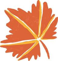 Cheerful Maple Leave Hand Drawn Autumn Illustration vector