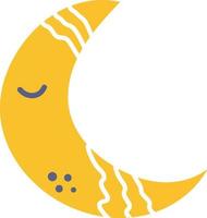 Yellow Crescent Moon Great Universe Outer Space Illustration vector