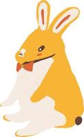 Cheerful Bunny Hand Drawn Autumn Illustration vector