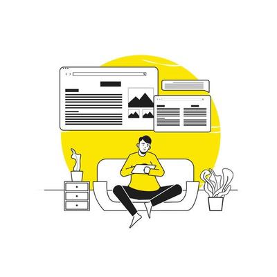 Man Work from home illustration
