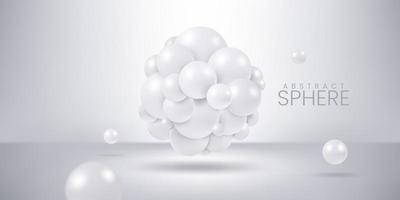 Abstract realistic 3d spheres composition in white background vector