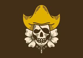 Retro style illustration of a pirate skull vector