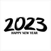 Diseño de texto de feliz año nuevo 2023 para calendario, invitación, afiche y fiesta. fiesta de celebración tradicional. vector