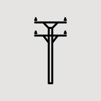 plantilla de diseño de logotipo de vector de icono de poste de energía