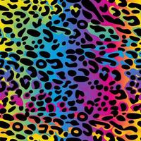 Rainbow leopard seamless pattern. vector