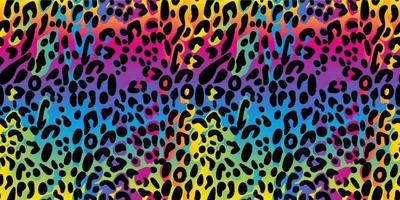 patrón sin costuras de leopardo arco iris. vector