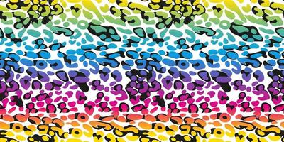 Rainbow leopard seamless pattern. vector