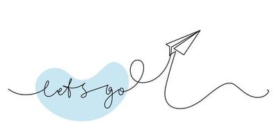 Paper plane continuous one line drawing vector