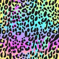 Rainbow leopard seamless pattern. vector