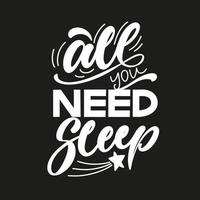 Funny sleep and good night quotes. vector