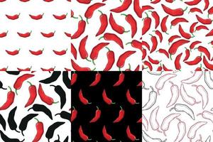 Pepper vector seamless pattern.