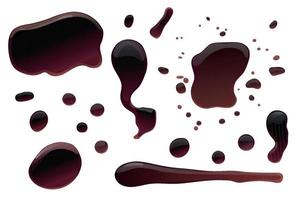 Soy sauce brown puddles vector