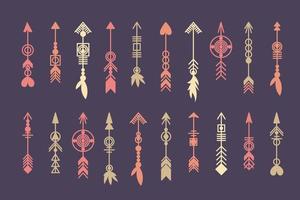 Tribal arrow set. vector