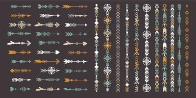 conjunto de flechas tribales. vector
