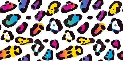 Rainbow leopard seamless pattern. Colorful neon vector background. Gradient wallpaper.