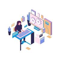 Advanced computer skills flat style illustration design vector