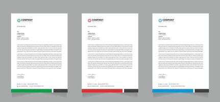 creative modern business letterhead template design with variation color bundle. vector