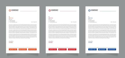 Creative corporate business A4 letterhead design. Letterhead template with various color. Vector graphic design.