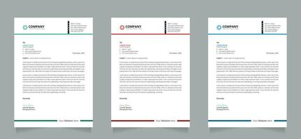 Modern corporate business letterhead design template. Vector editable file.