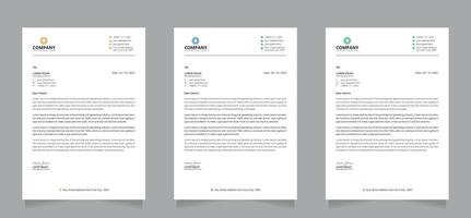 professional corporate company letterhead design template with orange, blue and green color. vector