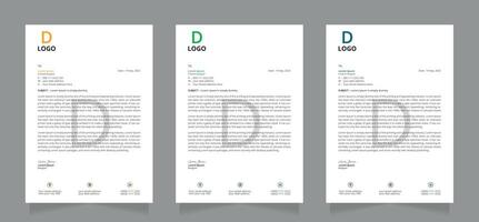 Business corporate letterhead template design with orange, green and blue color. Vector design.