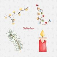 Watercolor Christmas lights. Colorful festive garlands. Watercolor Christmas Clipart Illustration vector