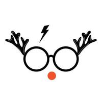 Symbol  glasses, lightning, and deer antlers. Vector