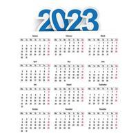 New year 2023 calendar template design vector