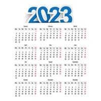 New year 2023 calendar template design vector