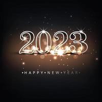 Happy 2023 new year celebration festival card background vector