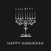 Happy Hanukkah lettering greeting card. Festive poster print typographical inscription. Vector illustration