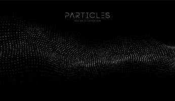 concepto de tecnología. fondo abstracto. Partículas de ondas digitales abstractas brillantes en 3d. ilustración vectorial futurista. vector