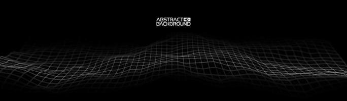 3D glowing abstract digital wave particles. Futuristic vector illustration. HUD element. Technology concept. Abstract background.