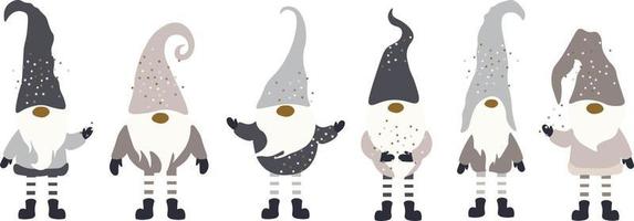 Set Holiday Gnomes isolated Vector illustration on white background